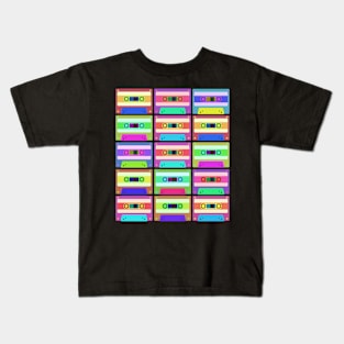 Retro Pop Art Cassette Tapes Kids T-Shirt